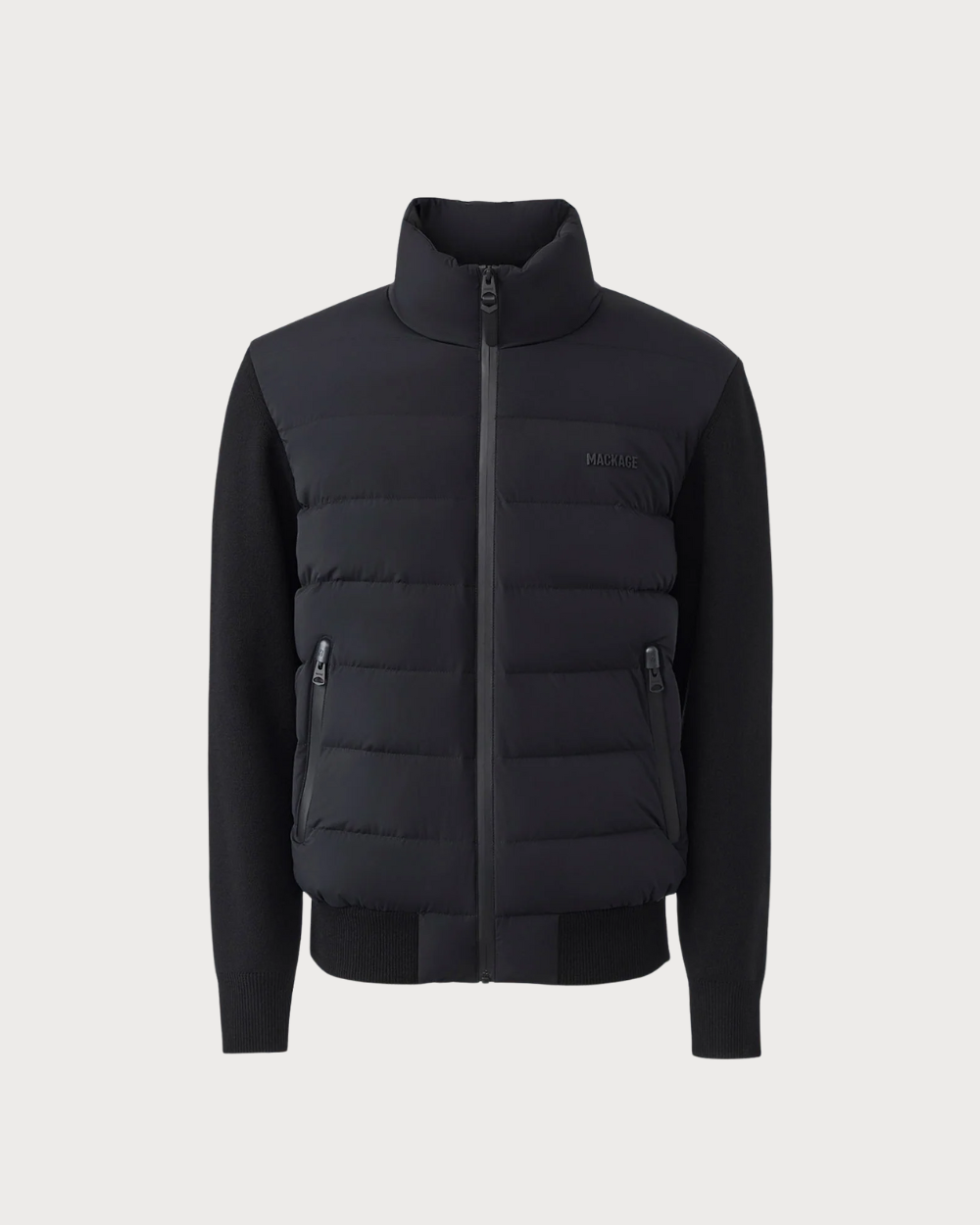 Mens Mackage Haney-City Hybrid Light Down Jacket - Black