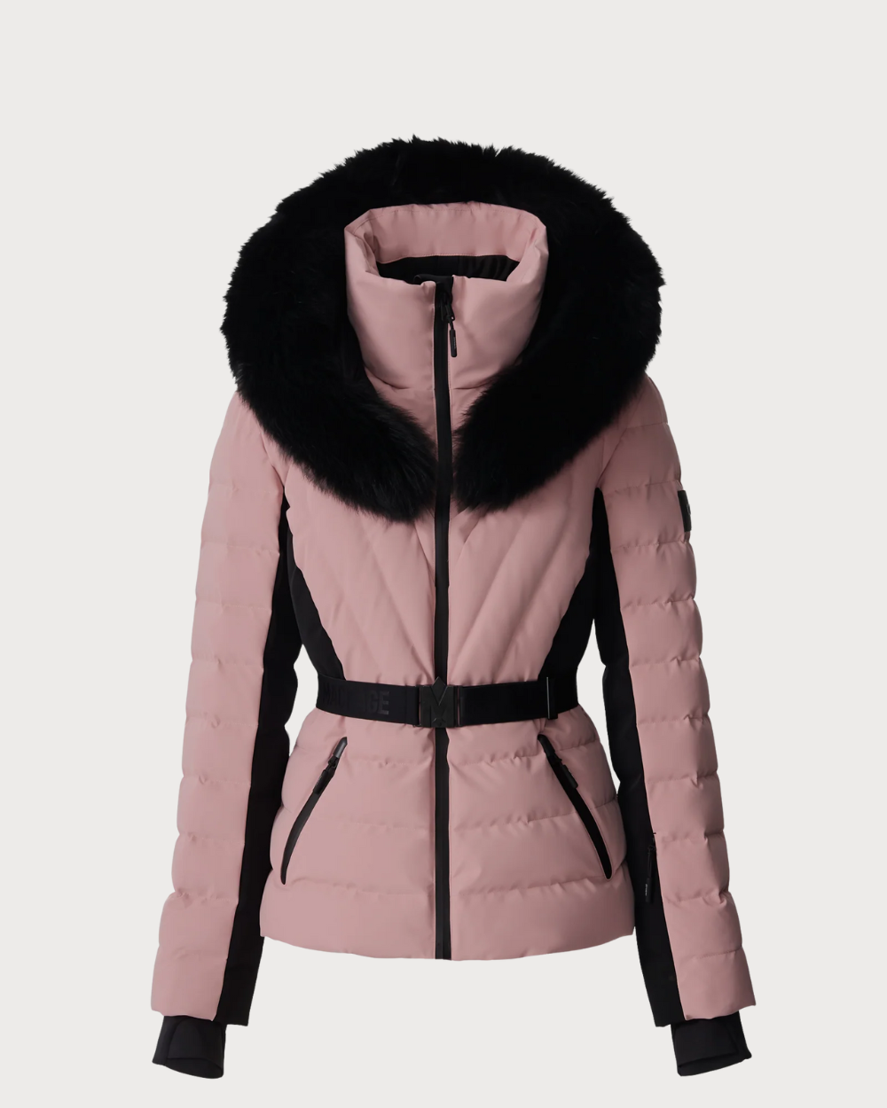 Womens Mackage Elita-ZR Down Ski Jacket Real Fur - Blush