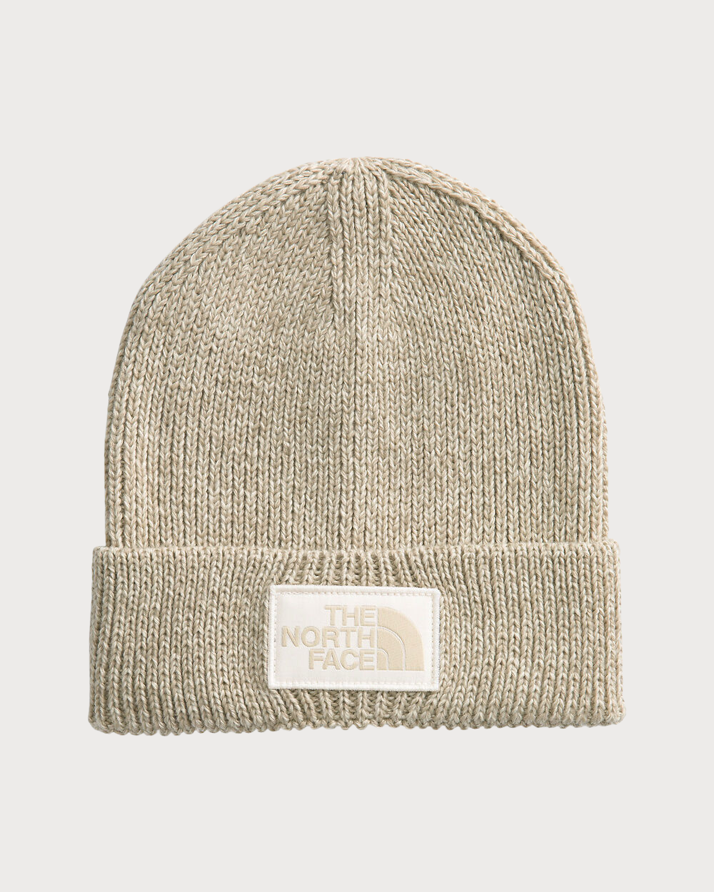 The North Face Logo Box Cuff Beanie - Gravel Heather