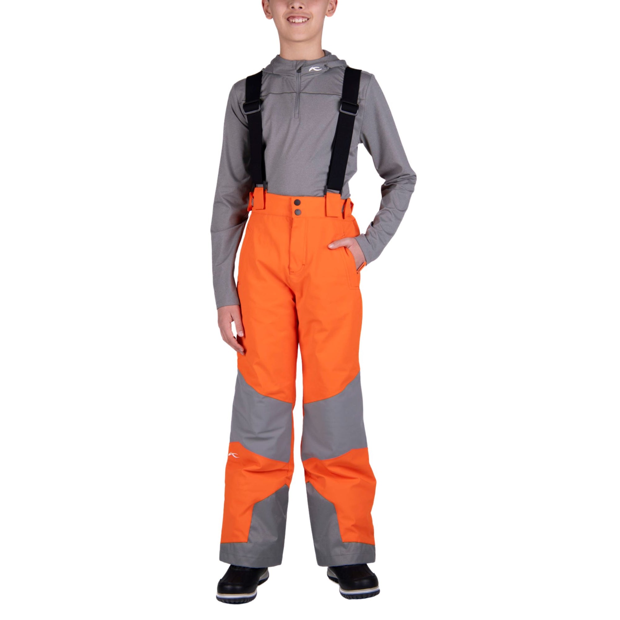 Boys Kjus Vector Pants - Kjus Orange/Atlanta Blue