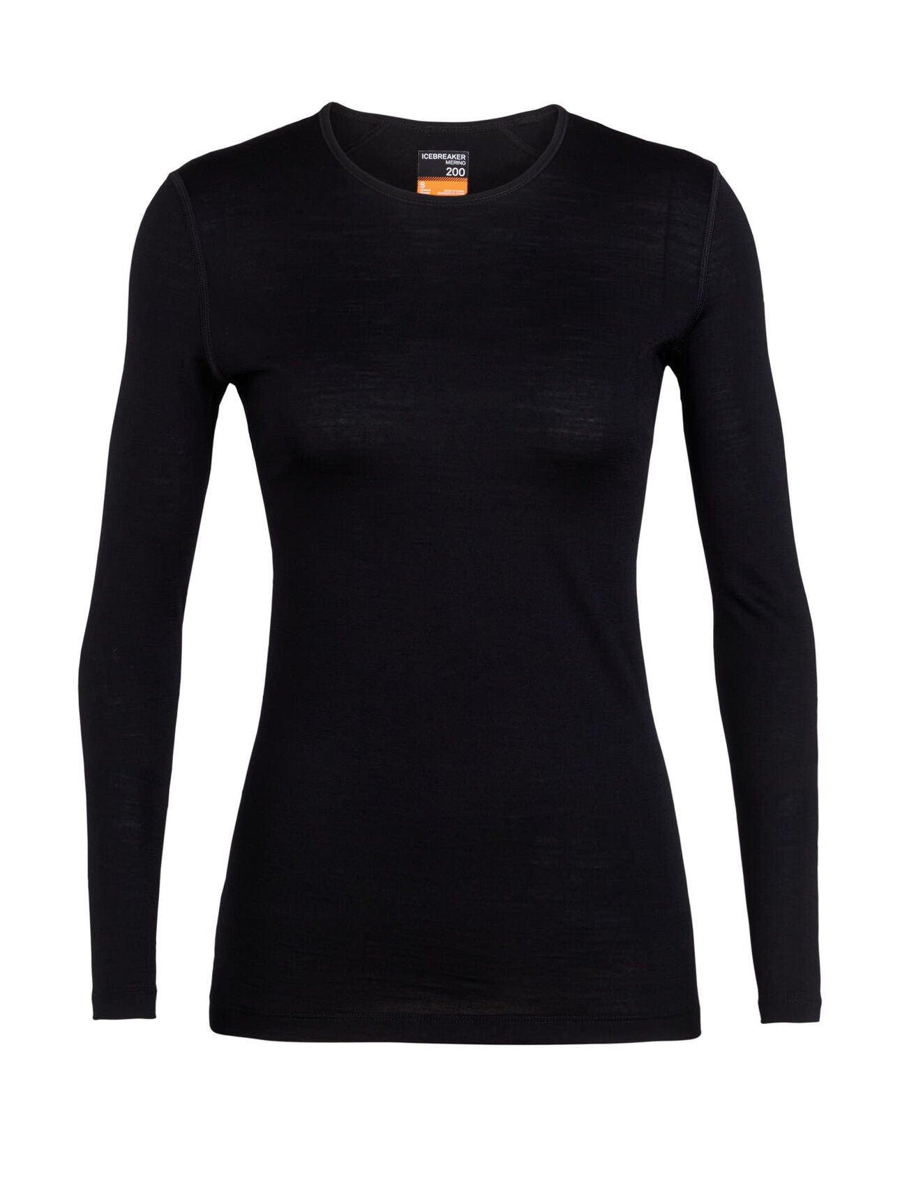 Womens Icebreaker Merino 200 Oasis Thermal Long Sleeve Crewe - Black