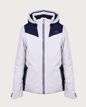 Girls Kjus Formula 2.0 Jacket - White / Atlanta Blue