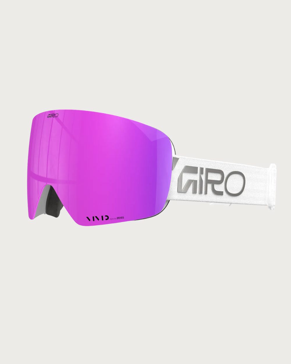 Giro Contour RS (Medium Fit) Goggles - Wordmark White Silver Vivid Pink Goggles Giro 
