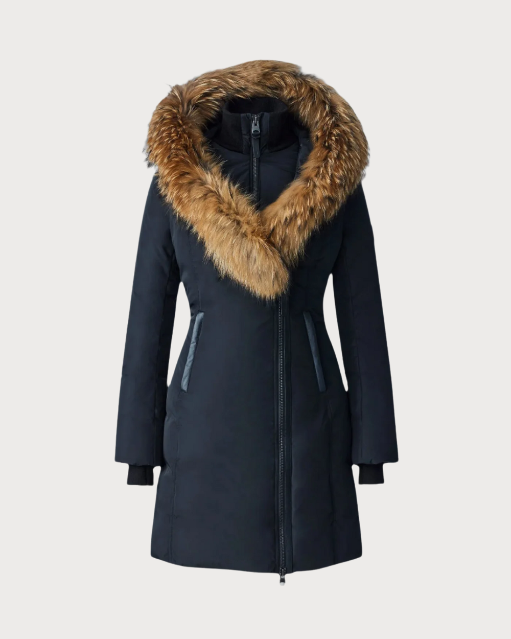 Womens Mackage Kay-F Parka Real Fur- Black