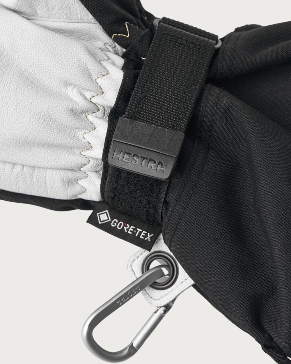 Hestra Army Leather Gore-Tex 3 Finger Mitten - Black/Natural Grey Mittens Hestra 