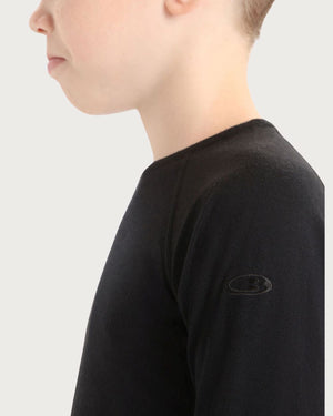 Kids Icebreaker Merino 200 Oasis Thermal Long Sleeve Crewe - Black Thermals Icebreaker 
