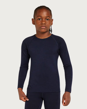 Kids Icebreaker Merino 200 Oasis Thermal Long Sleeve Crewe - Midnight Navy Thermals Icebreaker 