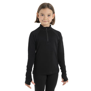 Kids Icebreaker Merino 260 Tech LS 1/2 Zip - Black