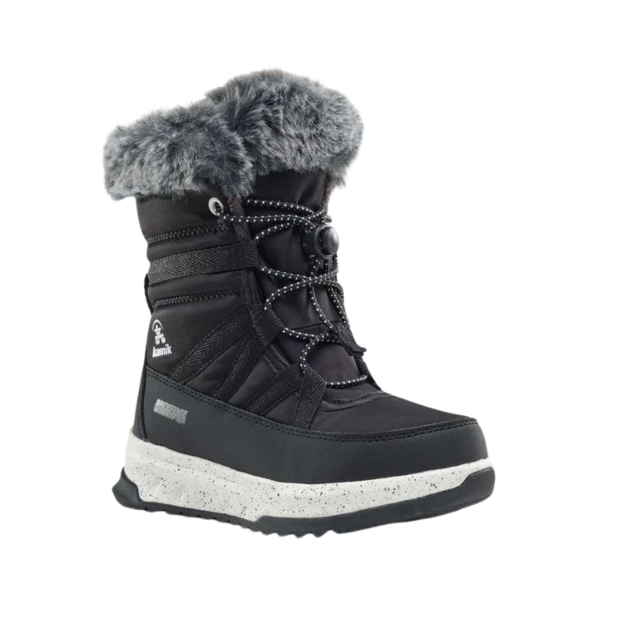Kids Kamik Stormy Faux Fur Waterproof Boot - Black Footwear Kamik 
