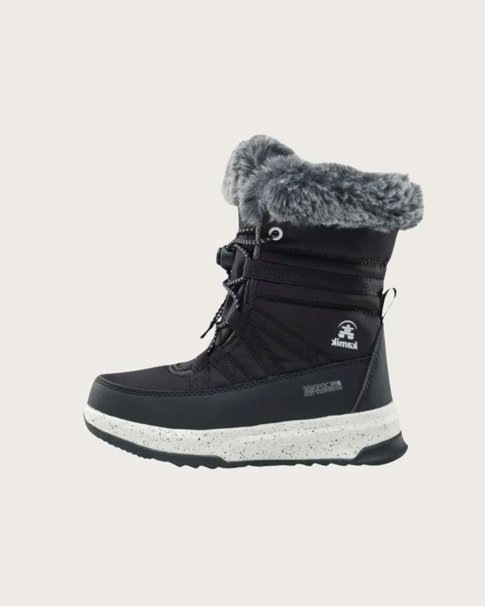 Kids Kamik Stormy Faux Fur Waterproof Boot - Black Footwear Kamik 