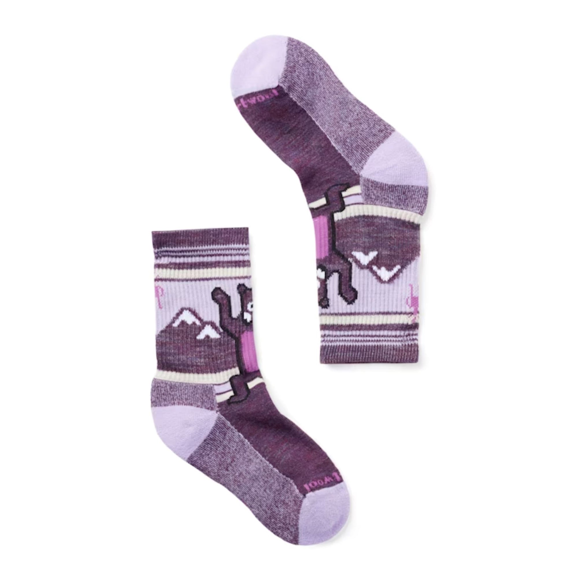 Kids' Smartwool Hiking Crew Socks - Bear Purple Iris Socks Smartwool 