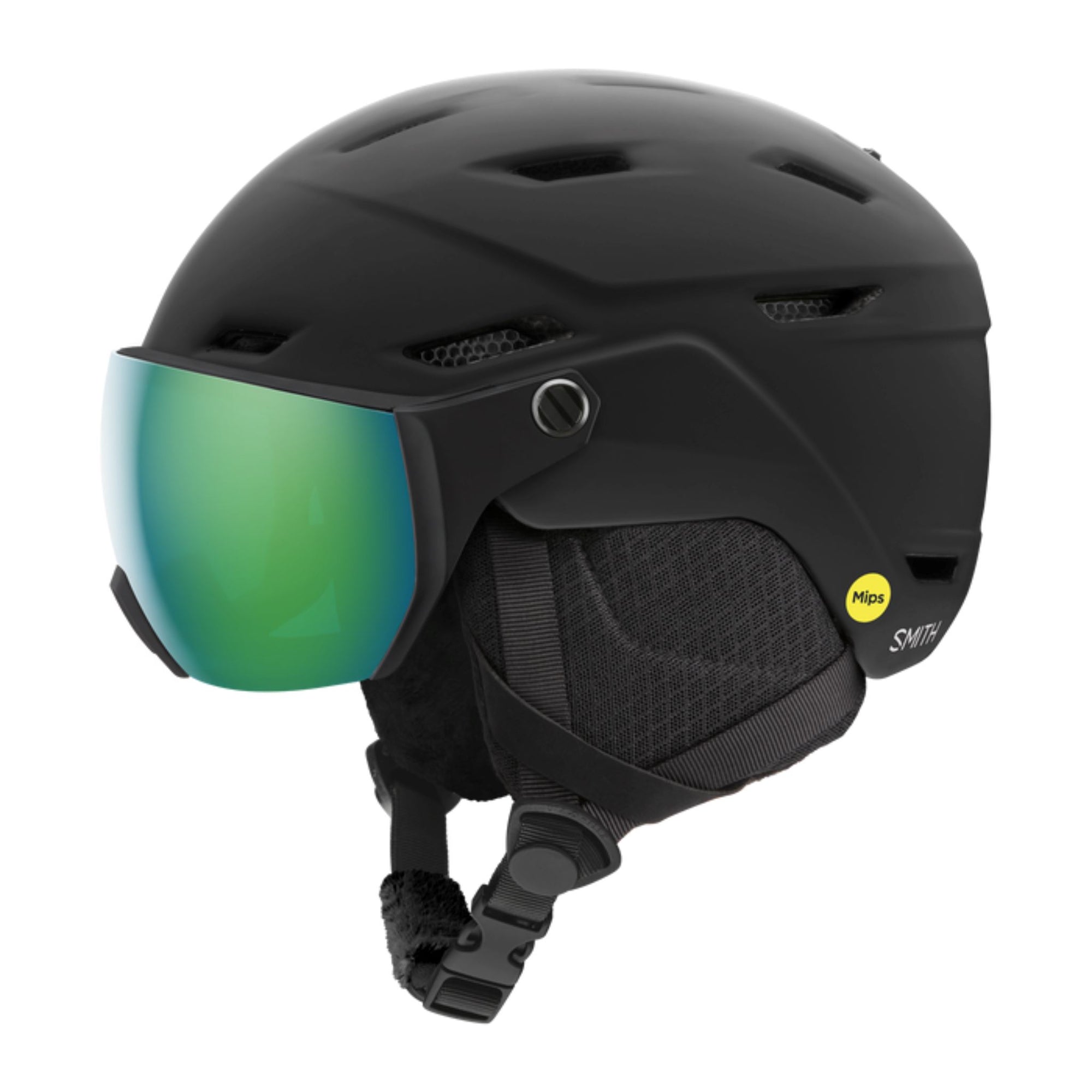 Kids Smith Survey Jr. MIPS Helmet - Matte Black / Green Mirror Helmets Smith Small - Medium (48-56CM) 