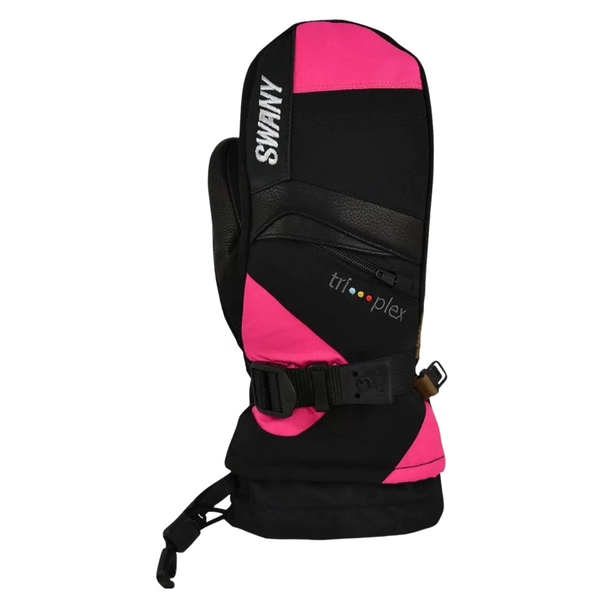 Kids Swany X-Change Waterproof Mitten - Black/Magenta Mittens Swany 