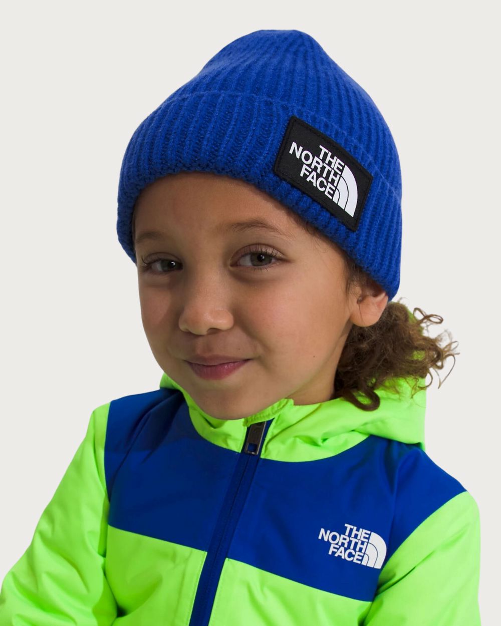 Kids The North Face Logo Box Cuff Beanie - TNF Blue Beanies The North Face 