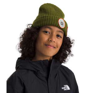 Kids The North Face Salty Lined Beanie - Forest Olive- Smokey The Bear Patch Beanies The North Face 