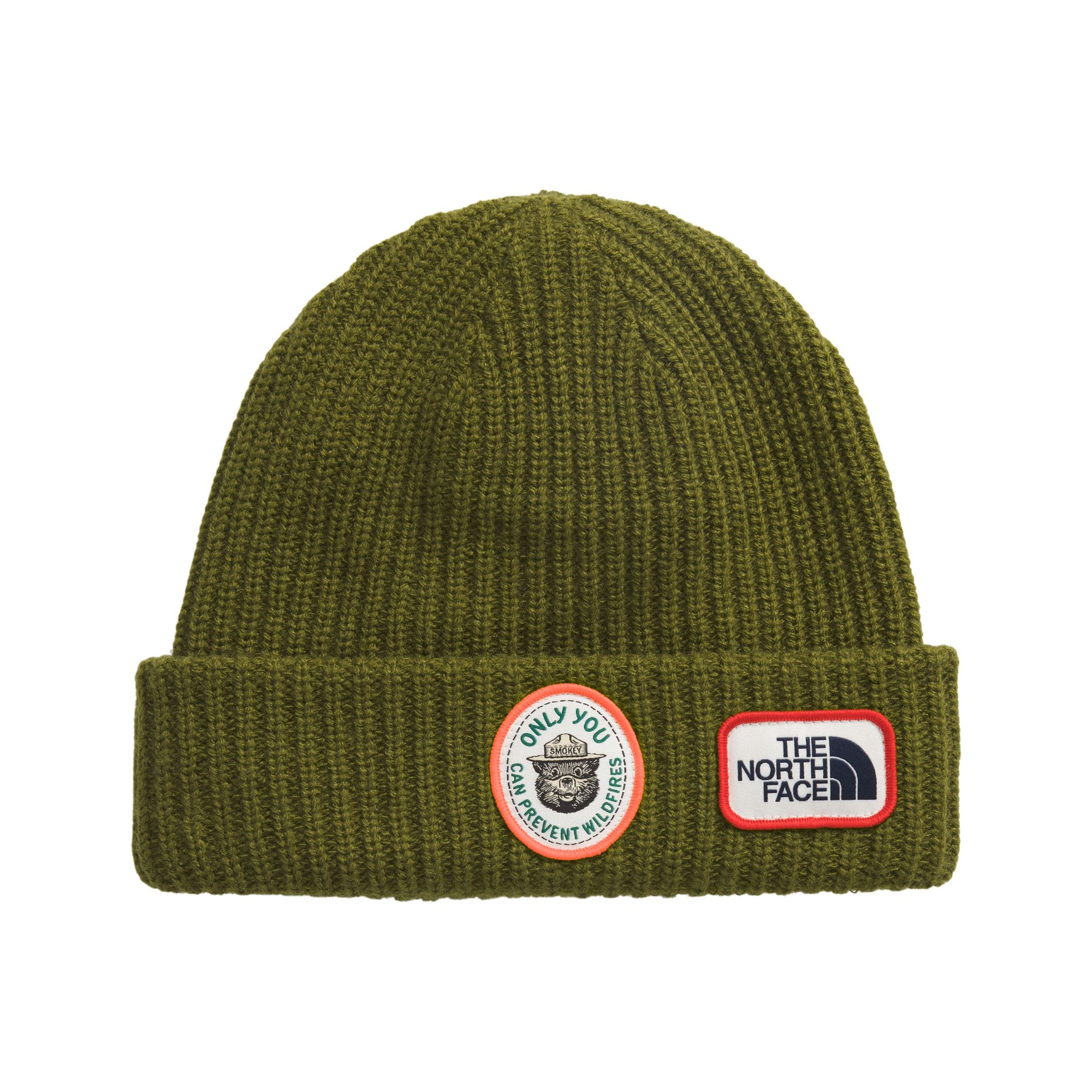 Kids The North Face Salty Lined Beanie - Forest Olive- Smokey The Bear Patch Beanies The North Face OSFM 