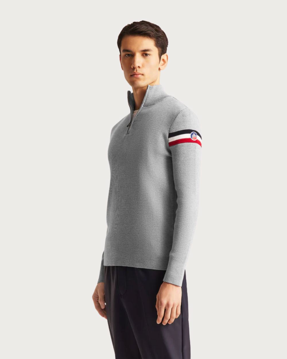 Mens Fusalp Wengen Sweater - Silice/Marin Mid Layers Fusalp 