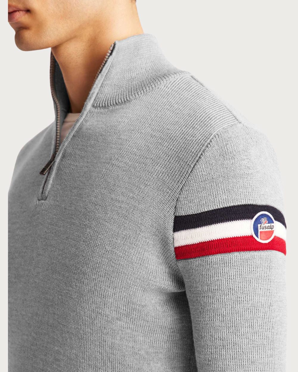 Mens Fusalp Wengen Sweater - Silice/Marin Mid Layers Fusalp 