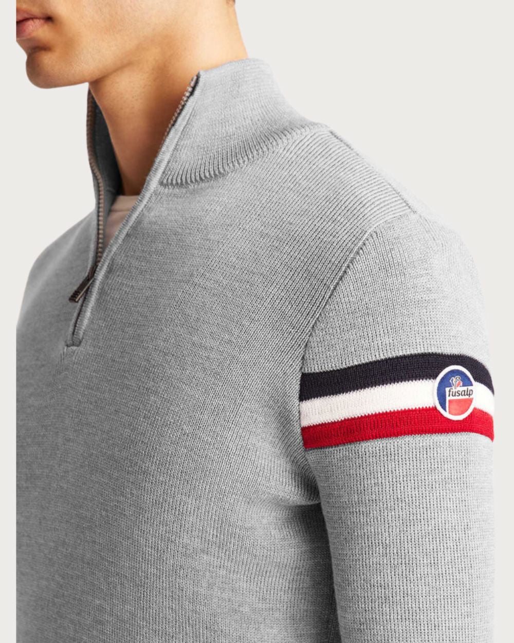 Mens Fusalp Wengen Sweater - Silice/Marin Mid Layers Fusalp 