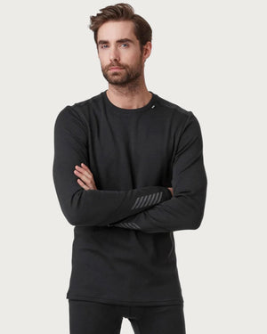Mens Helly Hansen LIFA Merino Midweight (225g) Thermal Top - Black Thermals Helly Hansen 