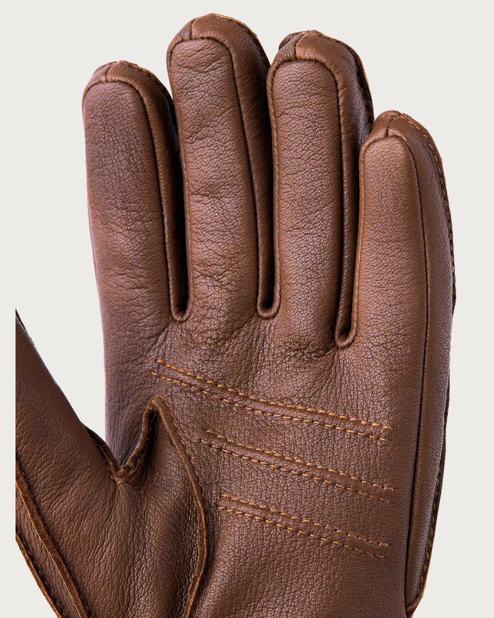 Mens Hestra Deerskin Primaloft Rib Gloves - Dark Brown Après Gloves Hestra 