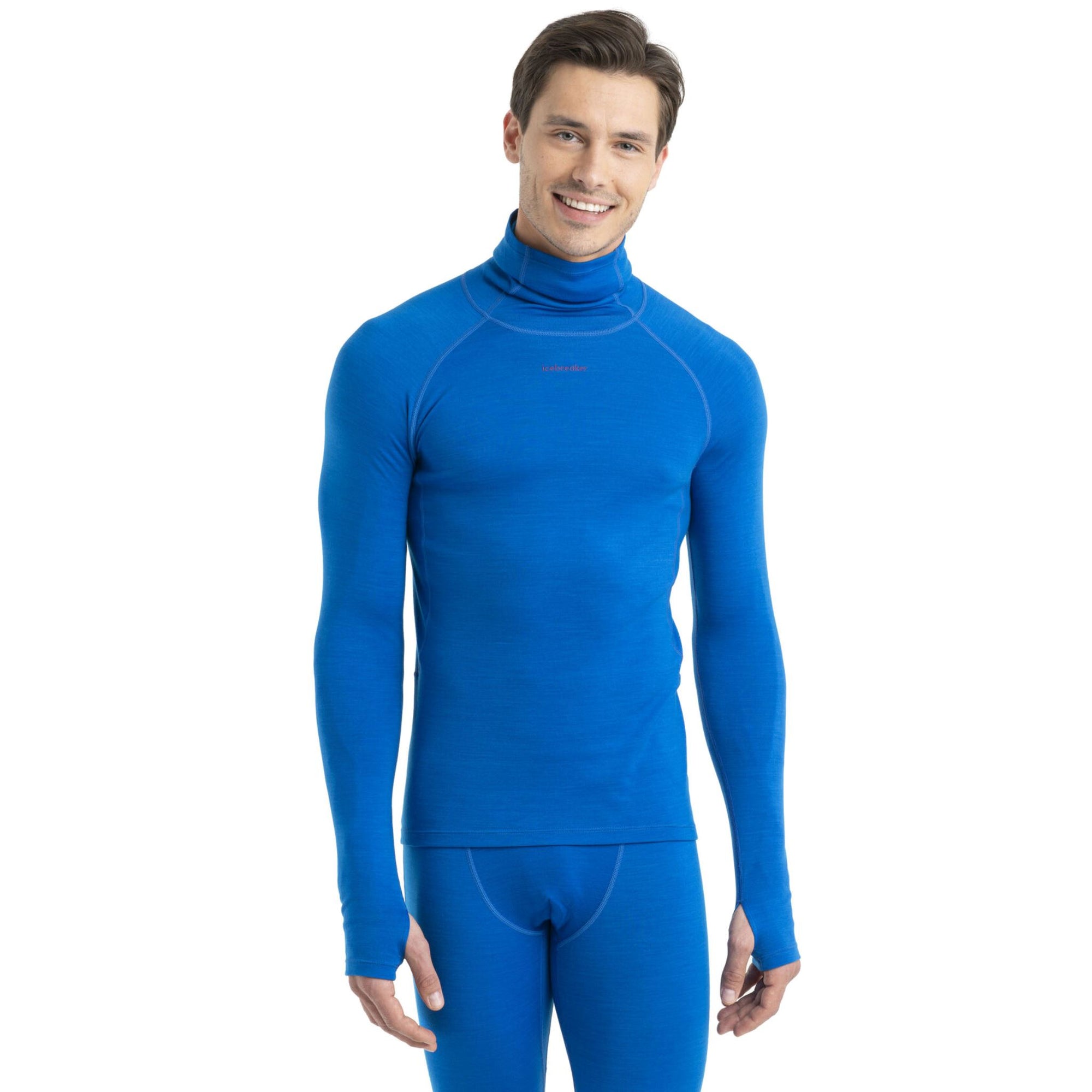 Mens Icebreaker Merino 300 Long Sleeve Roll Neck - Lazurite Thermals Icebreaker S INTL / S AU 