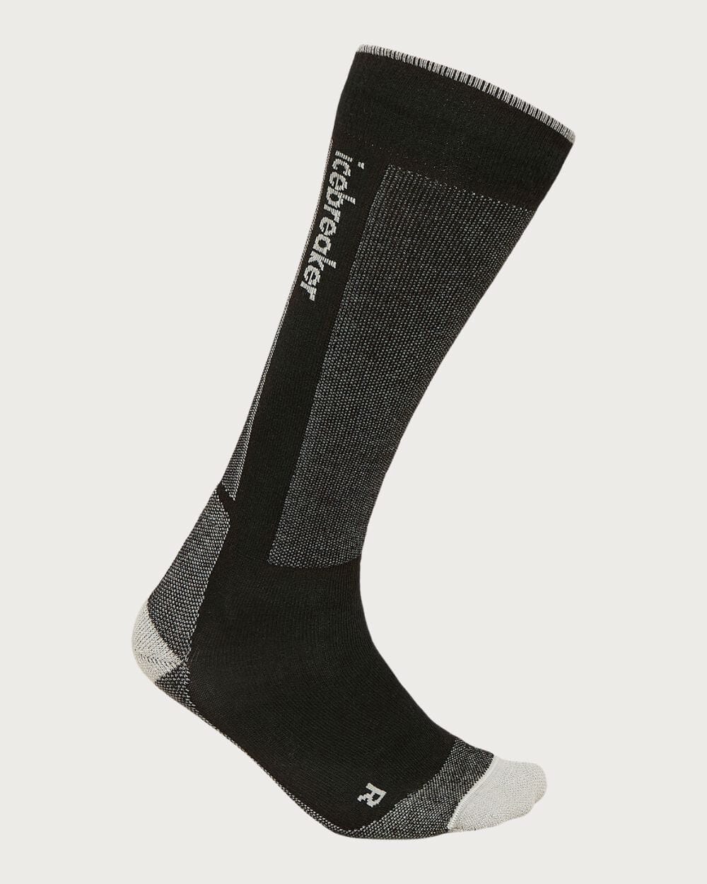Mens Icebreaker Merino Ski+ Light Cushion Socks- Black/Ether Socks Icebreaker 