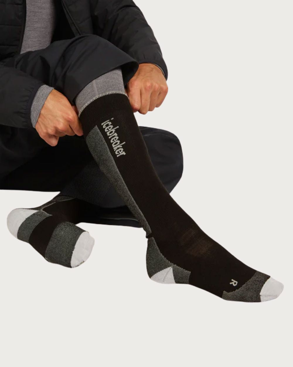 Mens Icebreaker Merino Ski+ Zero Cushion Sock - Black Socks Icebreaker 
