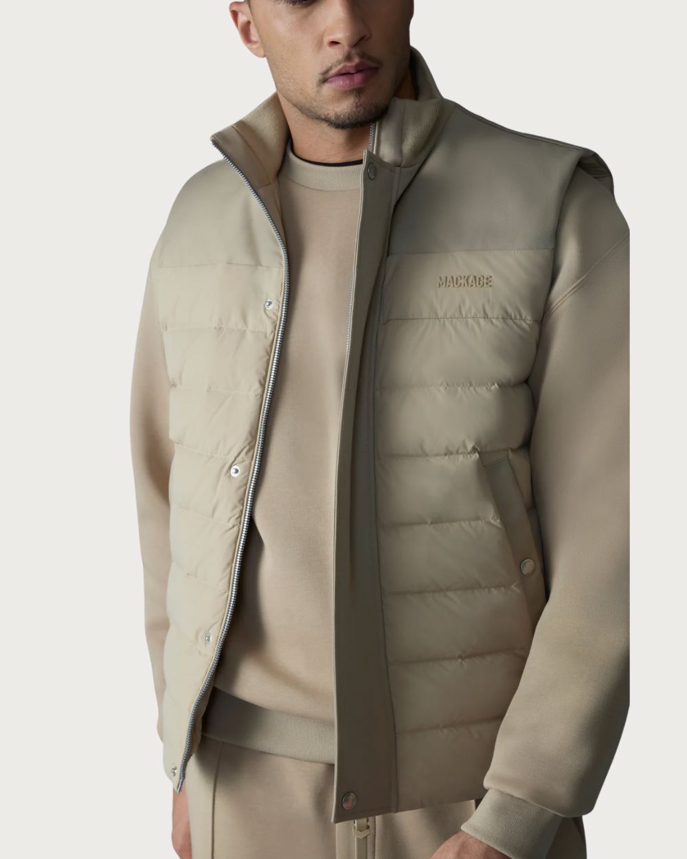 Mens Mackage Brody Vest - Light Camel Après | Travel Mackage 