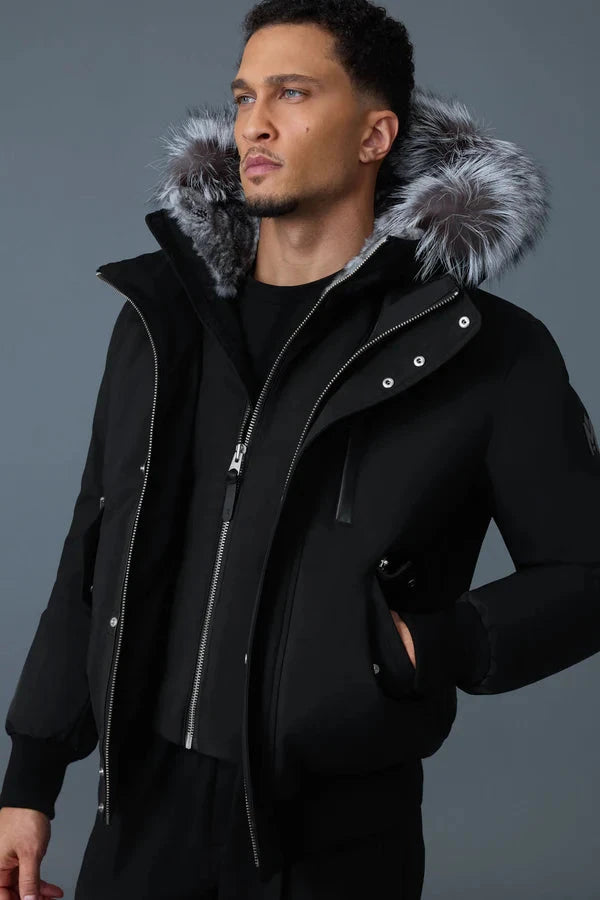 Mens Mackage Dixon-X 2-In-1 Nordic Bomber Jacket - Black Après | Travel Mackage 