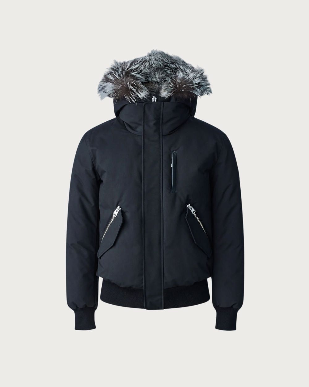 Mens Mackage Dixon-X 2-In-1 Nordic Bomber Jacket - Black / Silver Après | Travel Mackage 36 INTL / SAU 