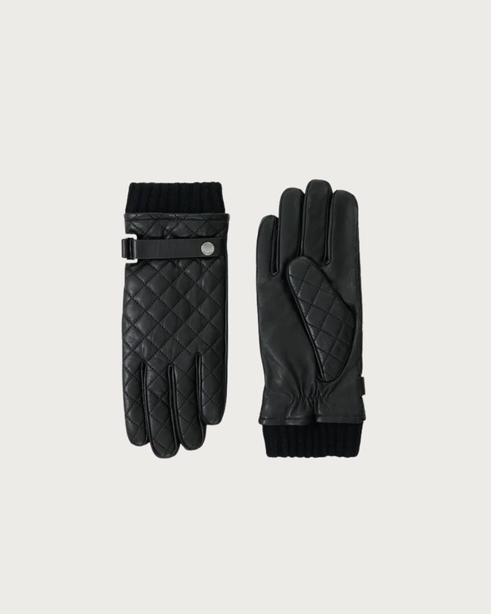 Mens Mackage REEVE Diamond Quilted Leather Gloves – Black Après Gloves Mackage M 
