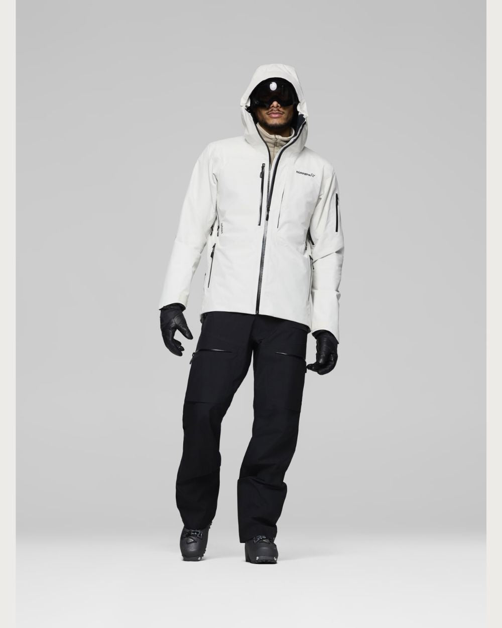 Mens Norrøna Lofoten Gore-Tex Insulated Jacket - White Whisper Jackets Norrøna 