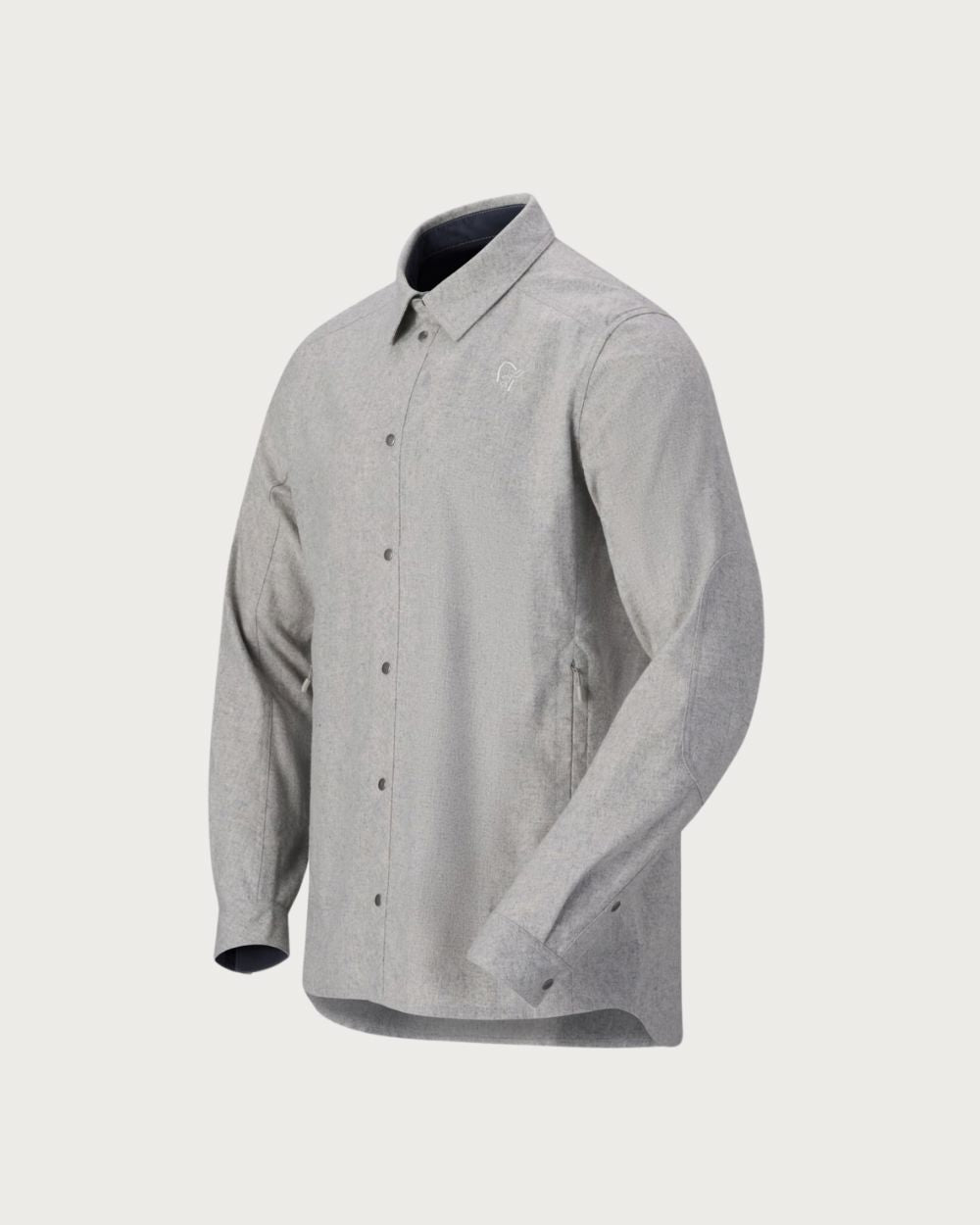 Mens Norrøna Tamok Wool Plain Shirt - Drizzle Melange Mid Layers Norrøna 
