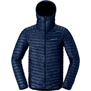 Mens Norrøna Trollveggen Superlight Down800 Hood Jacket - Indigo Night