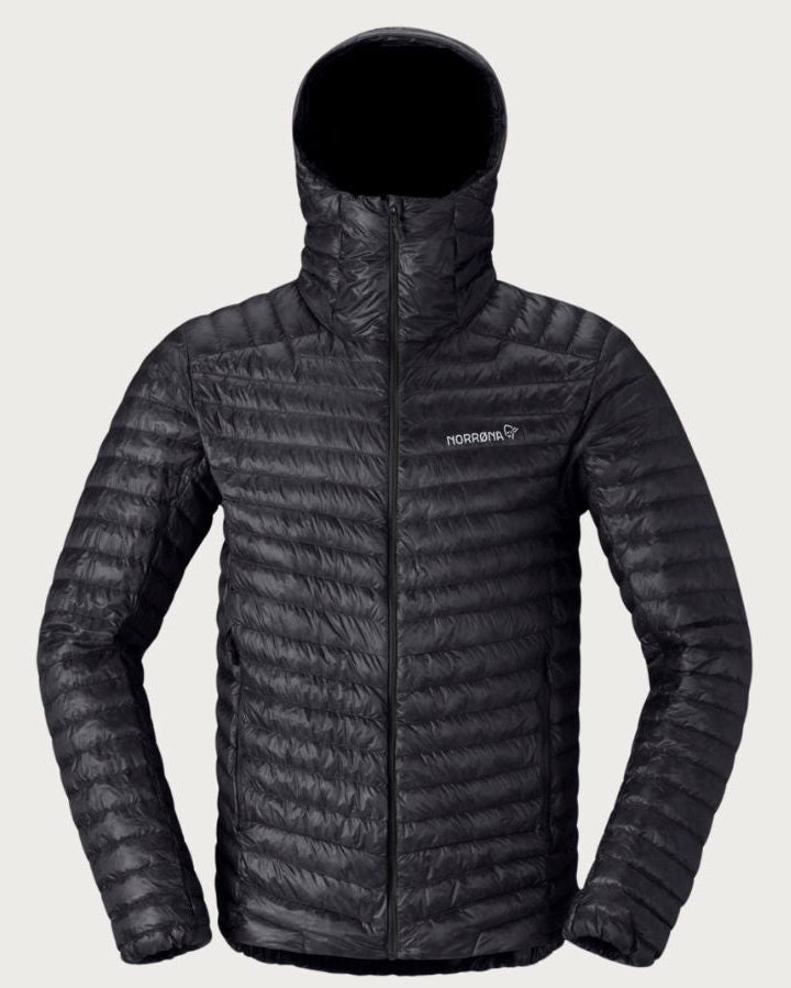 Mens Norrøna Trollveggen Superlight Down800 Hooded Jacket - Caviar Black Jackets Norrøna S INTL / XS AU 