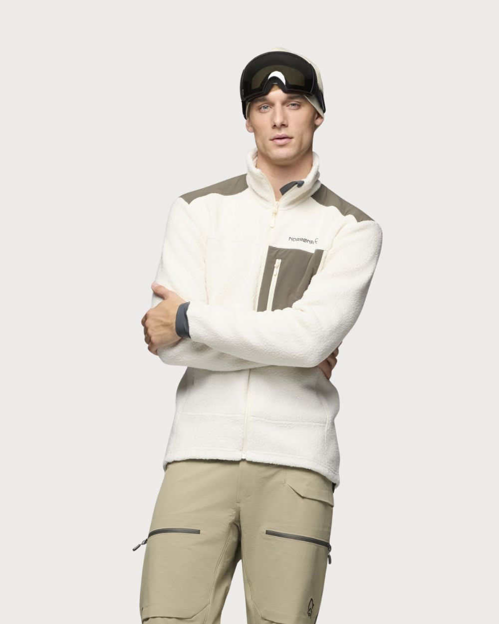 Mens Norrøna Trollveggen Warm3 Jacket - Whisper White Jackets Norrøna 