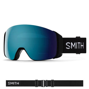 Smith 4D MAG Goggles (Medium Fit) - Black Chromapop Sun Blue Mirror Goggles Smith 