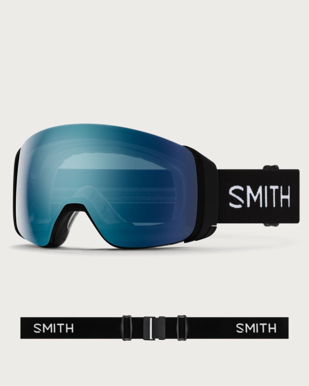 Smith 4D MAG Goggles (Medium Fit) - Black ChromaPop Sun Blue Mirror Goggles Smith 