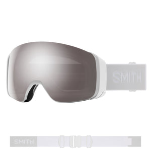 Smith 4D MAG Goggles (Medium Fit) - White Vapor ChromaPop Sun Platinum Mirror Goggles Smith 