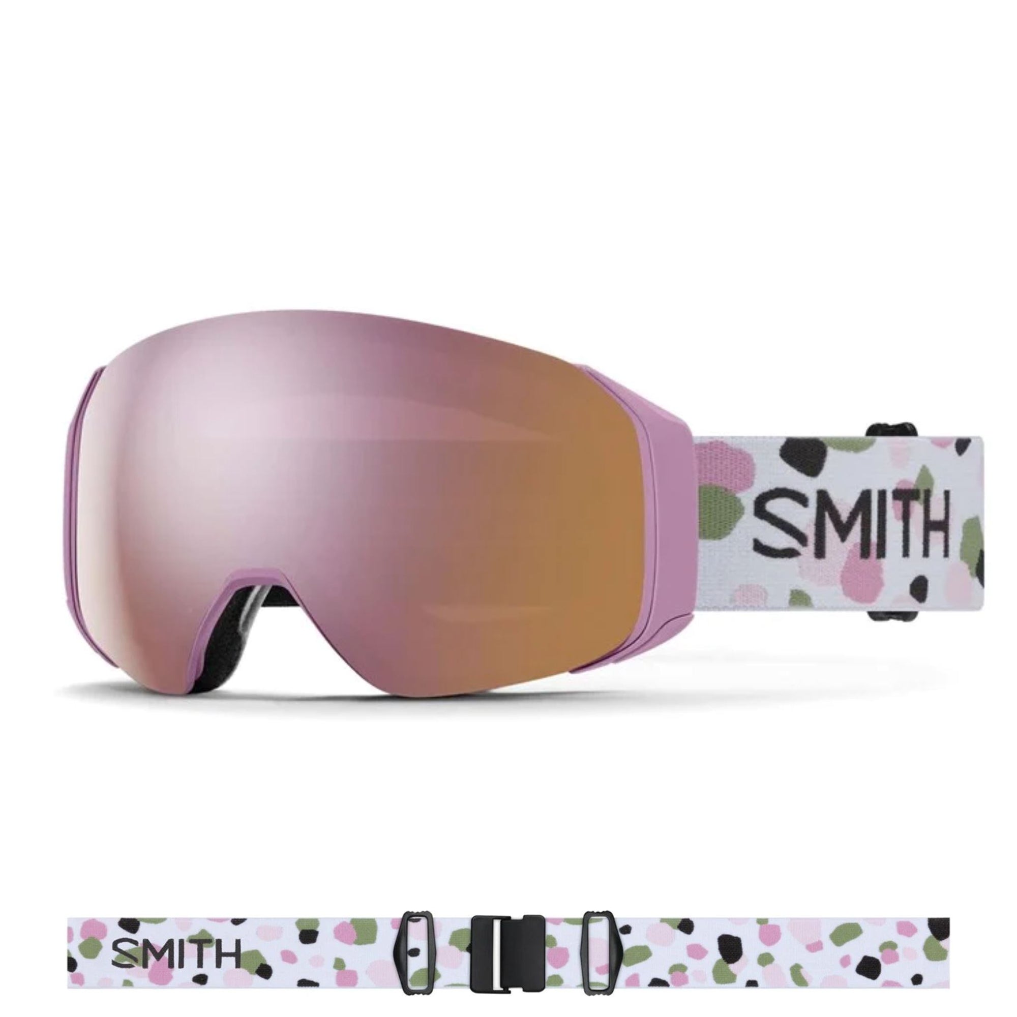 Smith 4D MAG S Goggles (Small Fit) - Proper Pink Paint Brush ChromaPop Everyday Rose Gold Mirror Goggles Smith 