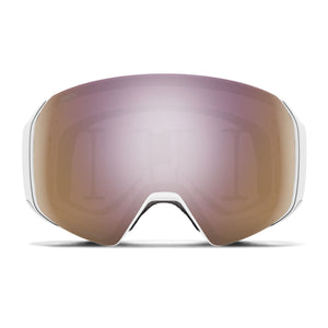 Smith 4D MAG S Goggles (Small Fit) - White Chunky Knit ChromaPop Everyday Rose Gold Mirror