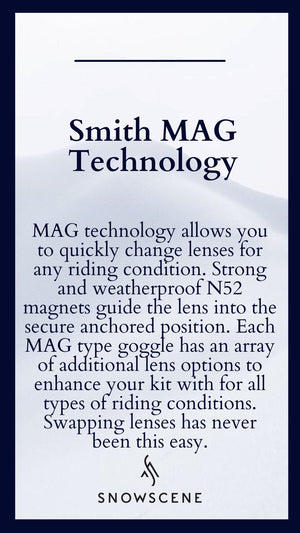 Smith 4D MAG S Goggles (Small Fit) - White Vapor ChromaPop Photochromic Rose Flash Mirror Goggles Smith 