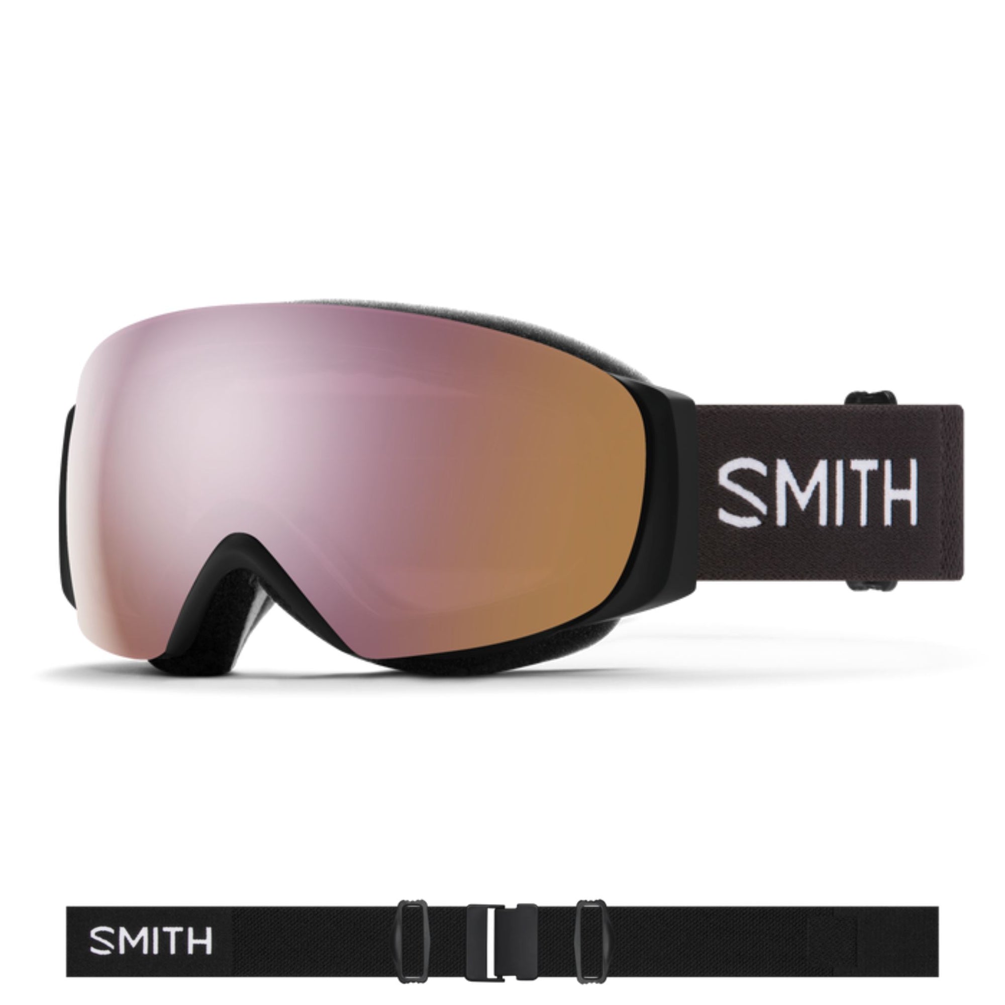 Smith I/O MAG S Goggles (Small Fit) - Black ChromaPop Everyday Rose Gold Mirror Goggles Smith 