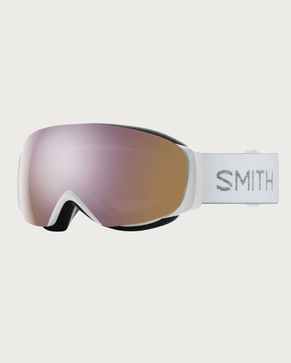 Smith I/O MAG S Goggles (Small Fit) - White Chunky Knit ChromaPop Everyday Rose Gold Mirror Goggles Smith 