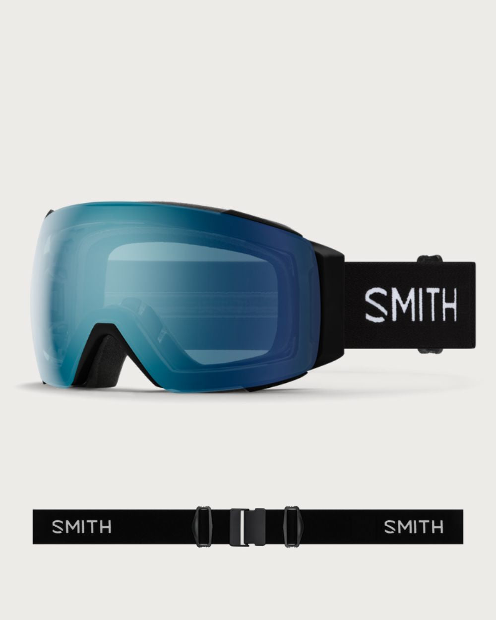 Smith I/O MAG XL Goggles (Large Fit) - Black ChromaPop Every Day Blue Mirror Goggles Smith 