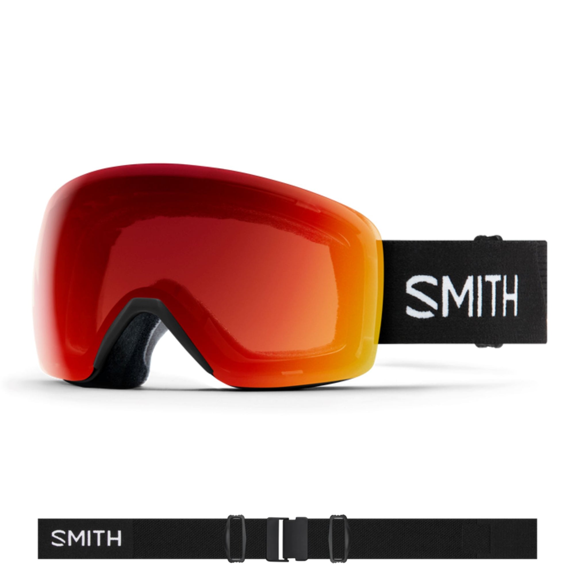 Smith Skyline Goggles (Medium Fit) - Black ChromaPop Photochromic Red Mirror Goggles Smith 