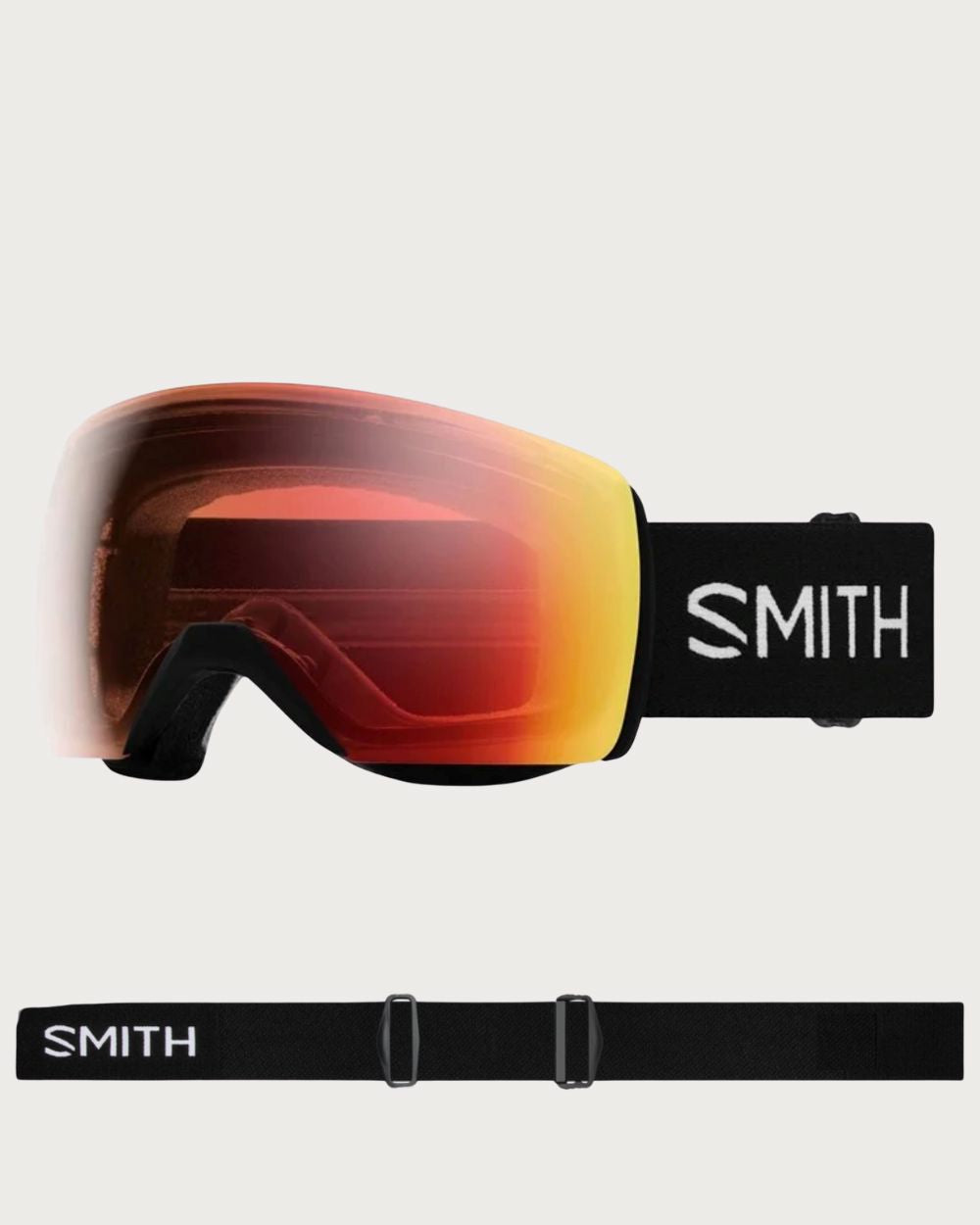 Smith Skyline XL Goggles (Large Fit) - Black ChromaPop Pro Photochromic Red Mirror Goggles Smith 