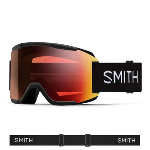 Smith Squad Goggles (Medium Fit) - Black ChromaPop Pro Photochromic Red Mirror Goggles Smith 