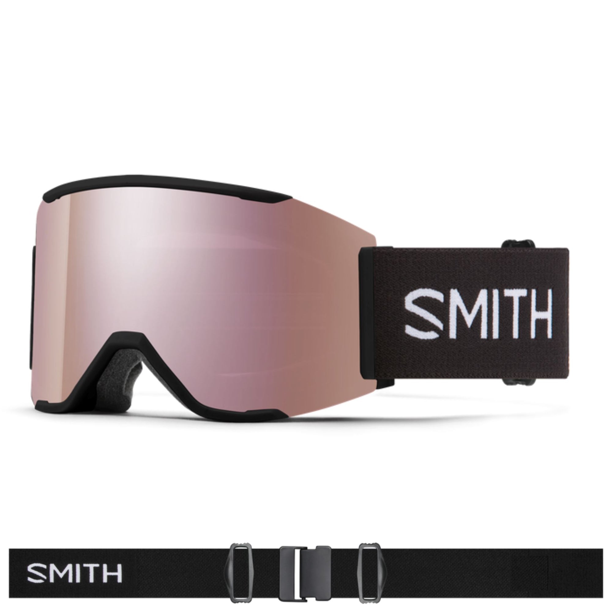 Smith Squad MAG Goggles (Medium Fit) - Black ChromaPop Everyday Rose Gold Mirror Goggles Smith 